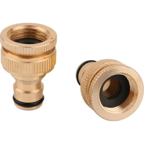 2pcs Aluminum 1/2" To 3/4" Thread Quick Connector Garden Water Gun Joints Faucet Tap Adapter Water Pipe/Hose Fittings