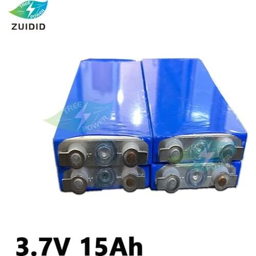 4PCS 15Ah 3.7V Rechargeable Li Polymer Battery Pack Lithium ion cell for 12V 24V 36V 42V e-bike UPS Power convertor solar light