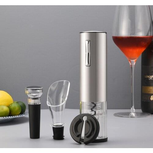 4 In 1 Rechargeable USB Electric Electric Wine Opener Bottle Opener Kit Corkscrew With Foil Cutter,Stopper,Pourer ,LED KLT-6