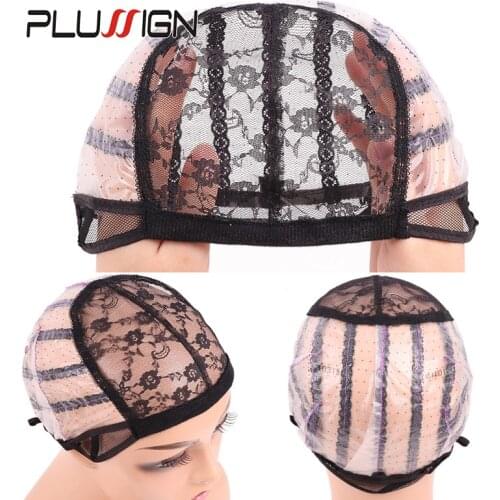 6Pcs 12Pcs Dissolve Wig Cap For Making Wigs, Black Hairnets Mesh Ventilated Wig Caps With Adjustable Strap For Women Wig Base