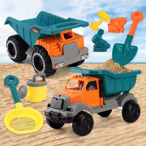8PCS Multifunctional Water Sand Toy Set Children Beach Toys Engineering Car Truck Summer Toys Beach Water Game Play Cart