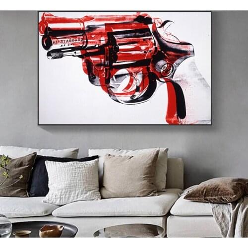 Andy Warhol Abstract Gun Canvas Painting Modern Prints and Posters Cuadros Wall Art Pictures for Living Room Home Decor Unframed
