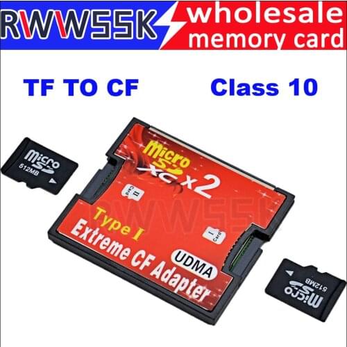 Dual Slot Micro SD SDHC SDXC TF to CF Adapter MicroSD to Extreme Compact Flash Type I Card Converter