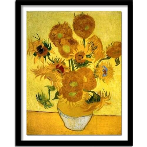 DIY 5D Diamond Van Gogh Sunflowers Diamond Painting Cross Stitch Kit Diamonds Embroidery Drill Home Decoration RY169