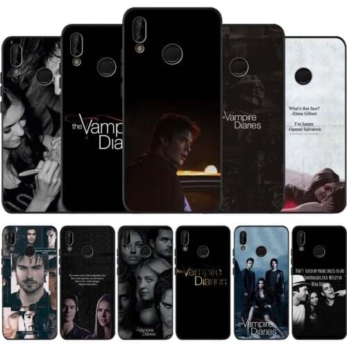 The vampire diaries black soft Phone Case for huawei P40 P30 P20 P10 Pro lite P9 Lite nova 4E 6SE Psmart 2019 Y6 9 Prime