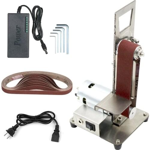 Electric Mini Belt Sander Fixed-Angle Sharpener Table Cutting Edge Machine Angle Grinder To Belt Sander Wood Metal Work DIY Tool