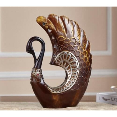 Resin Europe creative partition retro living room swan crafts decoration