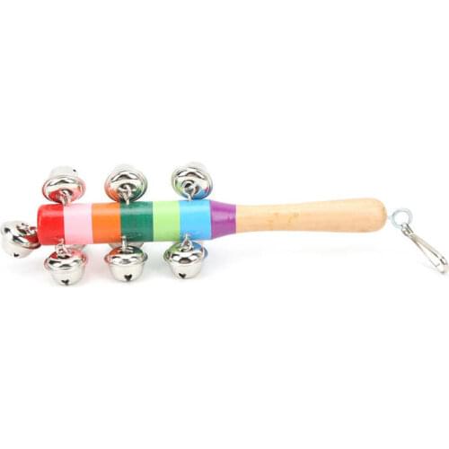 Bird Toy Supplies Toy For Parrot Bird Chewing Toy Parrots Chewing Wooden Rattle Bells Toy with Fixed Hook for Parrots Parrot