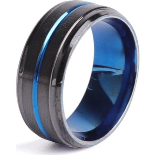 Classic Men Charm Ring Fashion 8mm Stainless Steel Ring Wedding Bands Accessories Jewelry For Male Engagement Best Gift