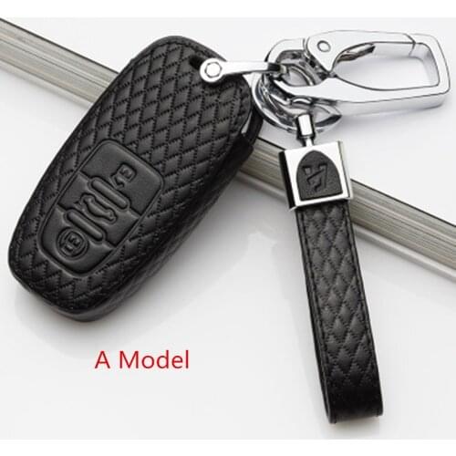 Leather car key fob cover case skin for Audi A1 A2 A3 A4 A5 A6 A7 TT Q3 Q5 Q7 R8 S6 S7 S8 SQ5 RS5 flip folding key holder