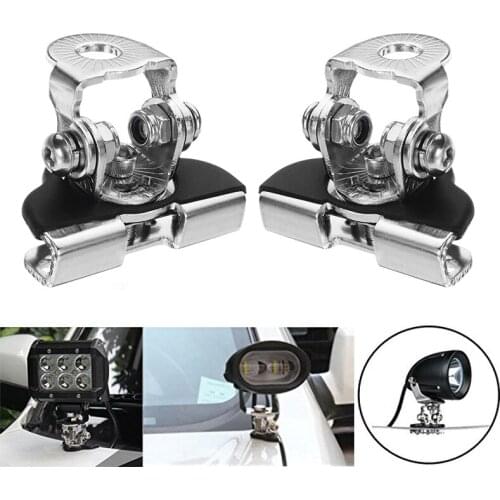 Led Light Bar Mounting Brackets 2pcs Universal A Pillar Hood LED Light Bar Mount Bracket Clamp Holder For Jeep Truck
