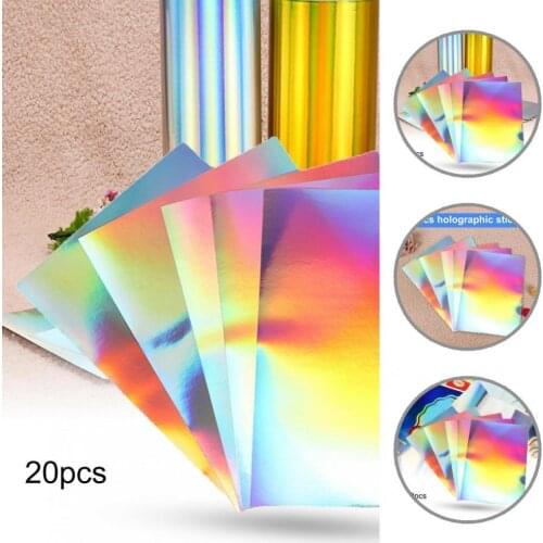 Lightweight 20pcs Great Printable Sparkling Holographic Premium Sticker Practical Craft Stickers No Odor for Office