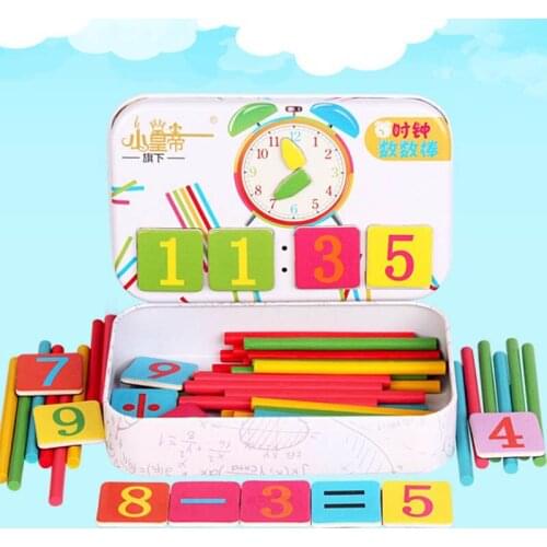 Montessori Magnetic Iron Box Digital Clock Math Toy Number Counting Toy Wooden Stick Baby Kids Learning Educational Toy For Kids