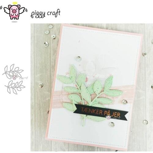 Piggy Craft metal cutting dies cut die mold 2Pcs Leaf decoration Scrapbook paper craft knife mould blade punch stencils dies