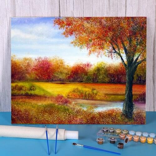 Natural Scenery Der DIY Paint By Numbers Kit Acrylic Paints 40*50 Oil Painting Home Decoration For Handiwork