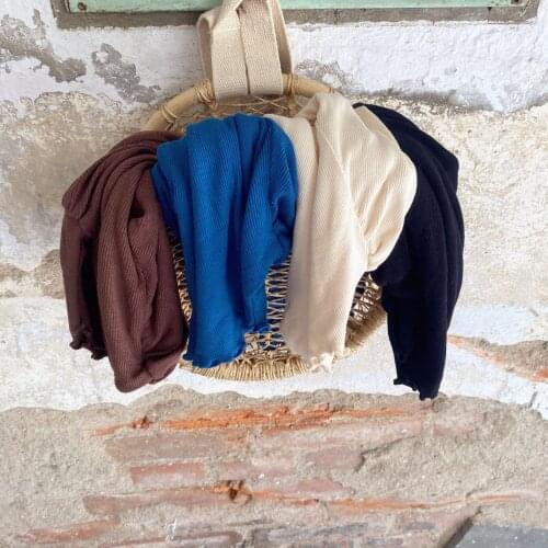 2021 Autumn New Kids Clothes Basic Blouse Girls Turtleneck Solid Children Tops Long Sleeve Tees Korean Girls CLothes