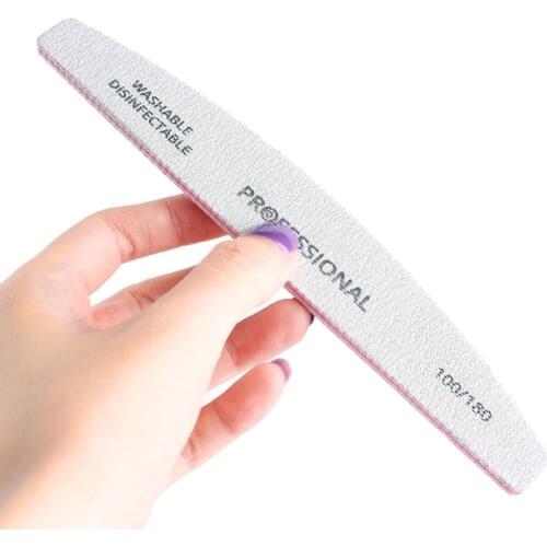 1PC Half Moon Sandpaper Double Sided Nail Files Block Sanding Pedicure Grinding Polishing Manicure Care Nail Art Beauty Tools