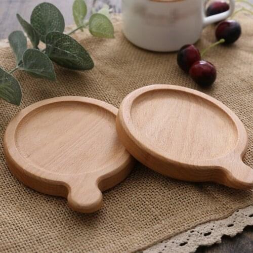 Tea Coaster Potholder Non-slip Coffee Cup Mat Durable Wooden Coaster Beech Square Round Solid Wood Coaster insulation pad