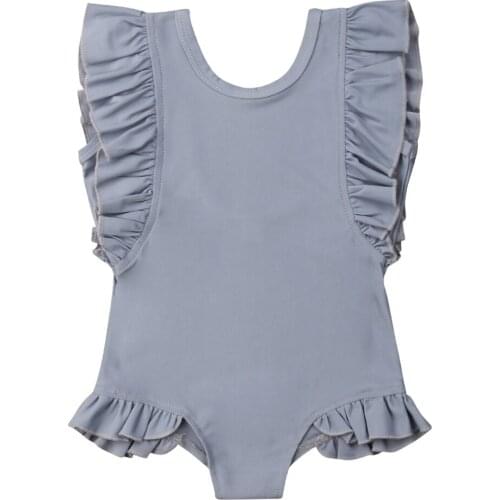 Holiday Toddler Kids Baby Girls Ruffles Swimwear Swimsuit Bathing Swimming Sunsuit