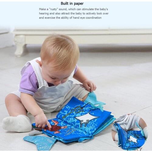 Superb Craftsmanship Baby Cloth Book Cultivate Baby Awareness Cartoon Animals Soft Learning Educational Rattles Toy