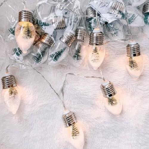 Christmas String Light Christmas Tree LED Lamp Decorative Snow Globe Lights Hanging Pendants for Home Courtyard Xmas Party
