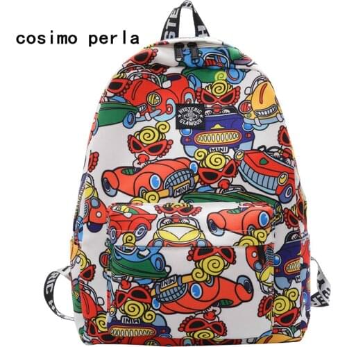 Cartoon Prints Parent-child Backpack Casual Large Capacity Lovely Nylon Bagpack High Quality Women Mochilas Female