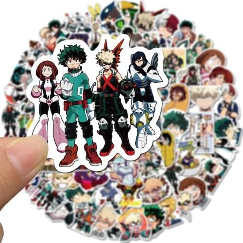 10/30/50Pcs Japan My Hero Academia Anime Stickers Bakugo Toga Kirishima Villains Laptop Skateboard Suitcase Cartoon Stickers Kid