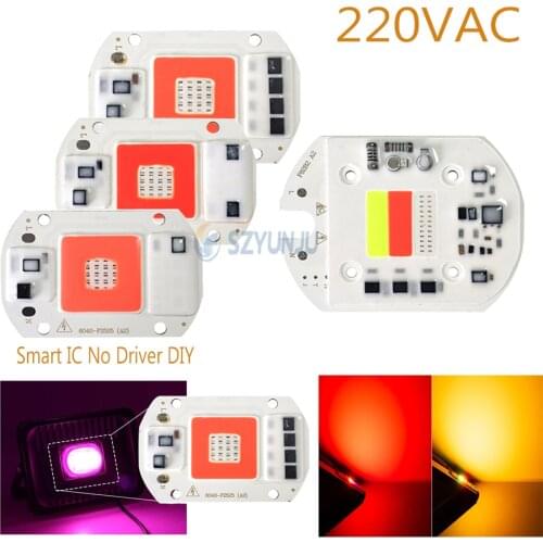 LED COB Chip 20W 30W 50W 220VAC Smart IC No Driver DIY For LED Floodlight Decoration Red Blue or RGB Alternation Colorful Lamp