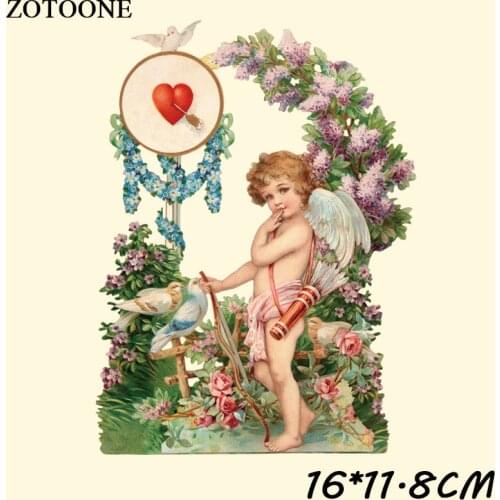 ZOTOONE Cheap Custom Patch Thermal Iron on Transfer Sticker Vinyl Hot Heat Transfers for Clothes T-Shirt Fabric Applique Cupid C