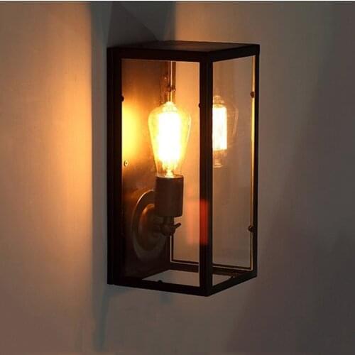Retro loft wall lamp vintage E27 edison light bar club pub restaurant hotel corridor aisle balcony cafe light sconce bra