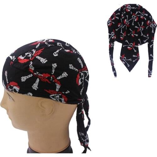 Cycling Bandana Skull Cap Beanie Lightweight Adjustable Cotton Biker Hat Hood Headband Headscarf Multicolor Hip-Hop Turban Hat