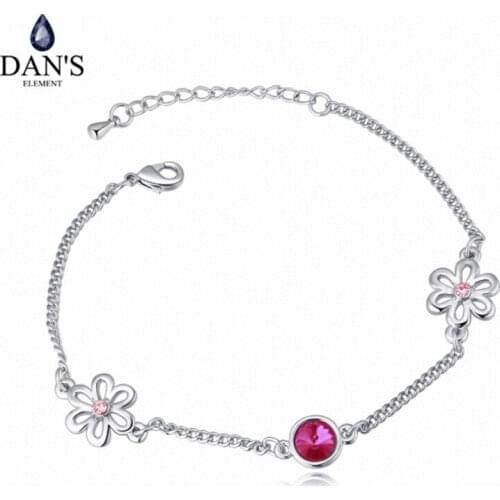 Dans Element Austrian Crystals jewelry White gold Color Fashion Bangle With Crystal Ball For Women new sale Vintage #127381