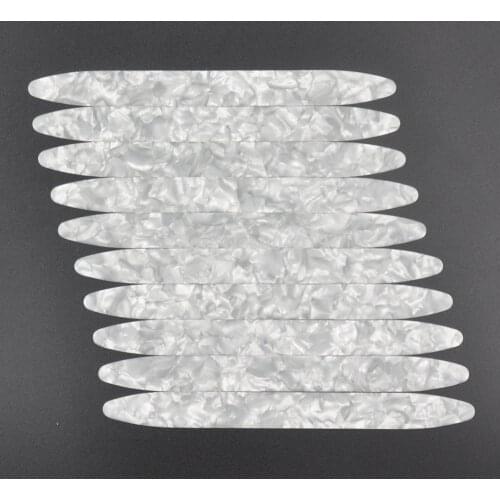 10Pcs Medium 0.71mm OUD Picks Celluloid Picks Plectrums Strips For Oud Ud Reeshe Pearl White