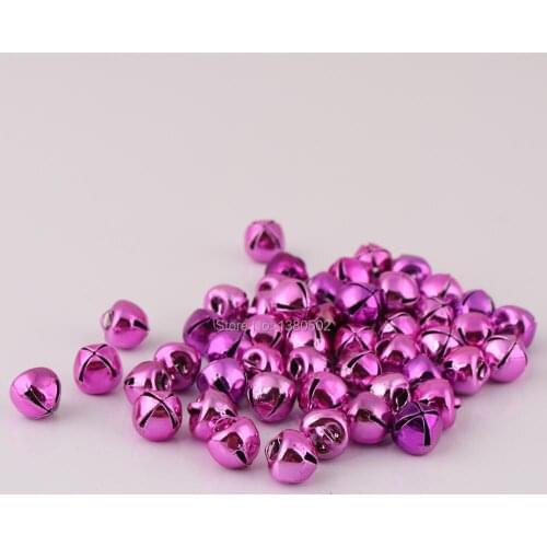 100pcs/lot Purple color Metal 9mm Small Bell Loose Beads Ornament Jewelry Making Christmas Accessories