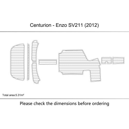 2012 Centurion Enzo SV211 cockpit Swimming platform 6mm EVA Non-slip mat fAUX TEAK FLOOR CARPET MAT