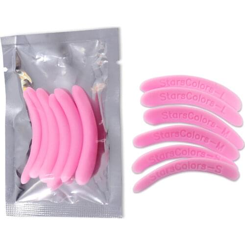 Pink 3pairs Eyelash Perm Silicone Pad Recycling Lashes Rods Shield lifting 3D Eyelash Curler Accessories Applicator Tools