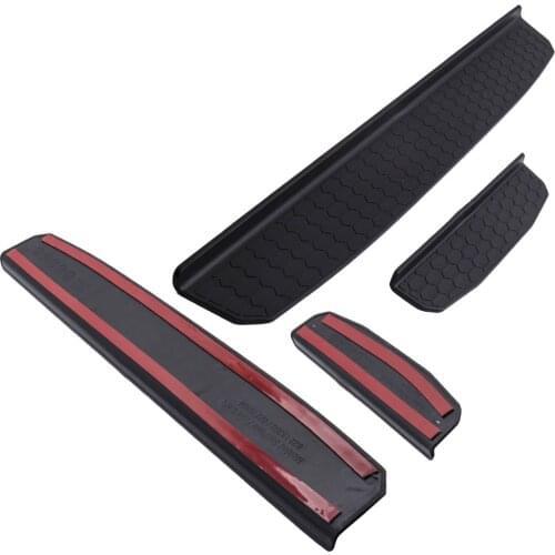 4 x Sill Guard Black Entry Plate Cover for Jeep 2018-2021 Wrangler JL JT 2 Front & 2 Rear Step Plate Set Easy peel-n-stick
