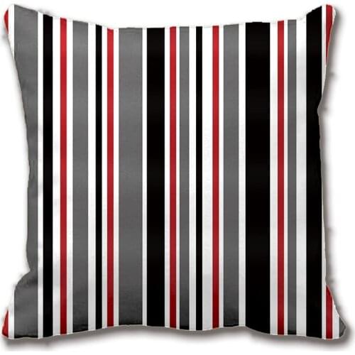 Black, Grey, Red, White, Stripes Throw Pillow Case Decorative Cushion Cover Pillowcase Customize Gift By Lvsure For Sofa Seat
