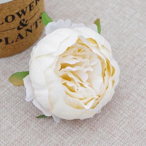 DIY Wedding Flowers Wall Decor Artificial Silk Cloth Phony Heads White Pink Red Birthday Baptism Ceremony Party Decoration