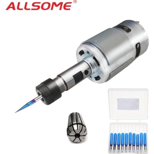 775 DC Motor 12-36V 4000-12000 RPM Ball Bearing Spindle Motor with ER11 Extension Rod Carving Knife for CNC Router Machine
