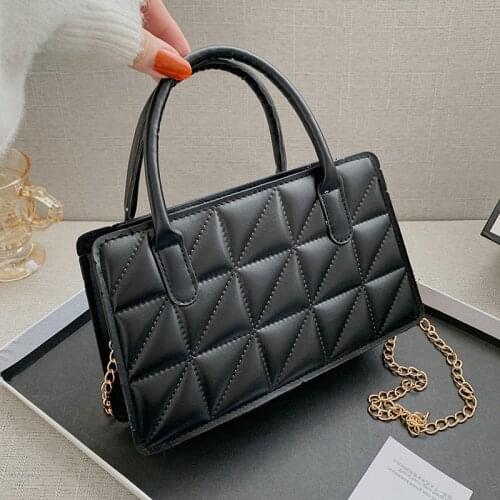 Elegant Female Plaid Tote Bag 2021 Fashion New High Quality PU Leather Womens Designer Handbag Vintage Shoulder Messenger Bag