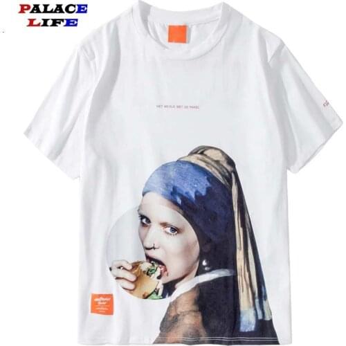 2020 Funny T Shirt Girl with the Pearl Earring Men Hip Hop T-Shirt Streetwear Summer Tshirts Cotton Dutch Tops Tees Short Sleeve