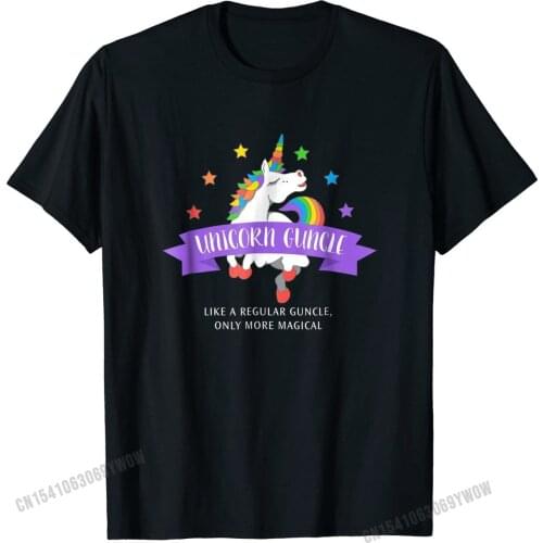 Unicorn Guncle Shirt Funny Cute Magical Gift Custom T Shirt Funky Cotton Men Tops & Tees Printed