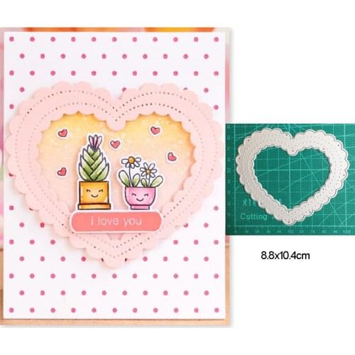 Metal Cutting Dies die cut Lace Heart Photo Frame Decoration Scrapbooking dies Paper Craft Knife Mould Blade Punch Stencils dies