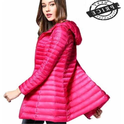 Korean Fashion White Duck Down Jackets Winter Jacket Women 2021 Autumn Thin Coat Hooded Clothes Jaqueta Feminina LWLa53