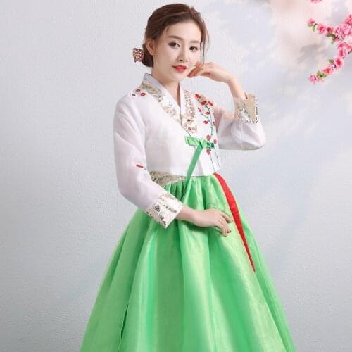 New Korean Costumes Ethnic Embroidery Korean Court Performances Dance Dresses Hanbok Girls Dae Jang Geum