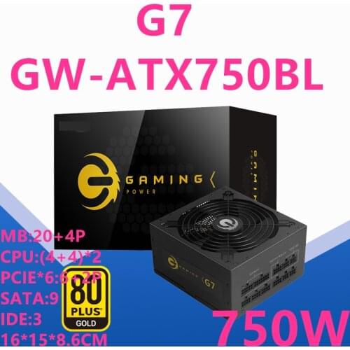 New Original PSU For Great Wall Brand Full Module 80plus Gold Game Power Supply Rated 750W Peak 650W Power Supply G7 GW-ATX750BL