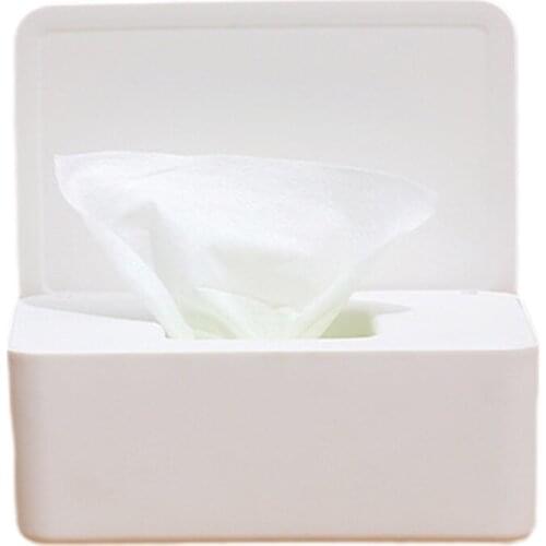 Solid Color Rectangular Napkin Storage Box Tissue Dispenser for Bathroom Kitchen and Office (Black / White / Pink / Gray)