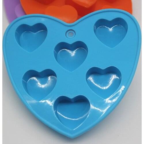 Wholesale/retail,free shipping,1 pcs 6 hole mini love chocolate mold jelly pudding mold Silicone baking mold FM