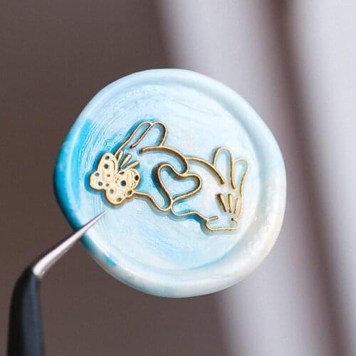 Draw Love Wax Seal Stamp Retro Craft Stamp Festival Decorative Seal Gift Wooden Handle Wedding Gifts